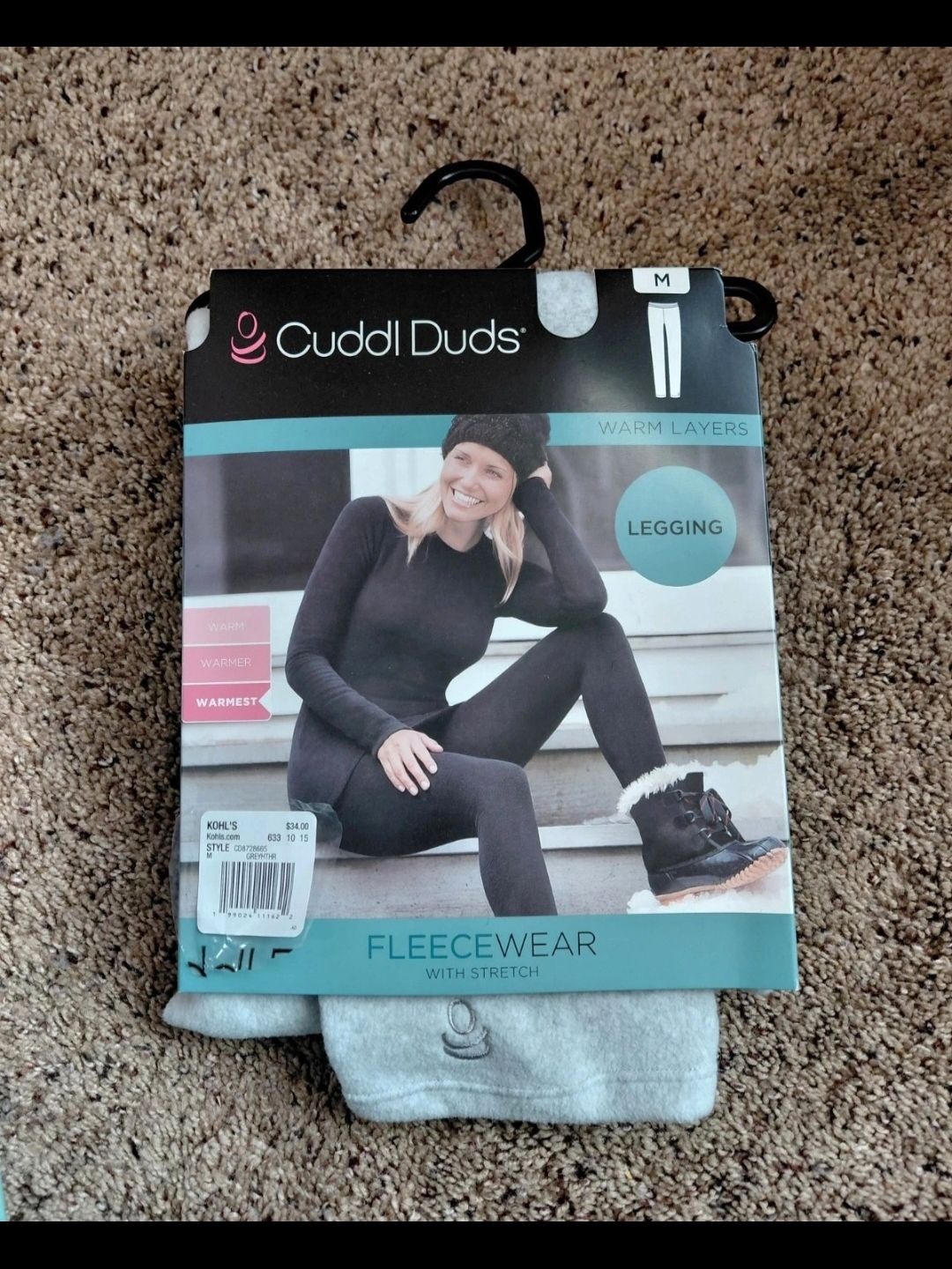 Cuddl Duds Fleecewear Legging  Light Gray